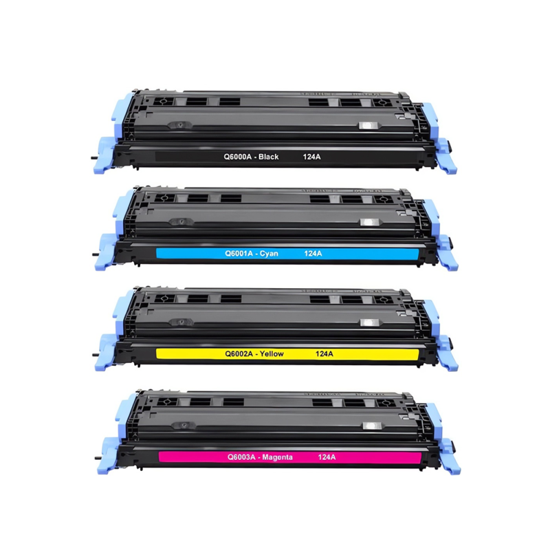 HP 124A Laser Toner Set Compatible Black and Color