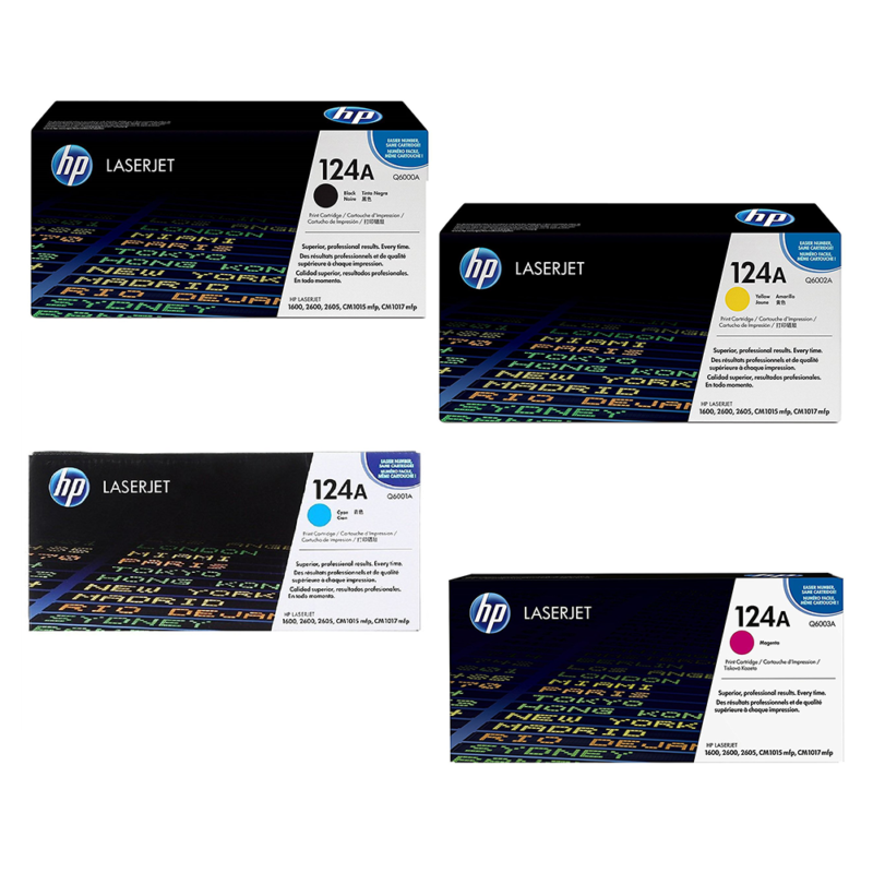 HP 124A Laser Toner Set Original Black and Color