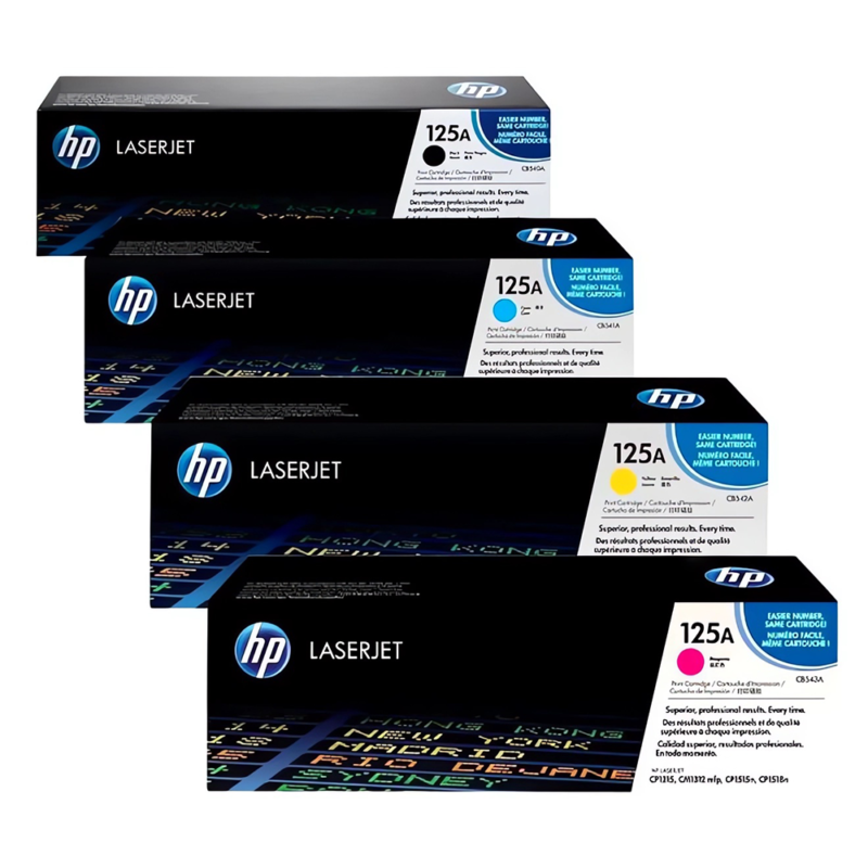 HP 125A Laser Toner Set Original Black and Color