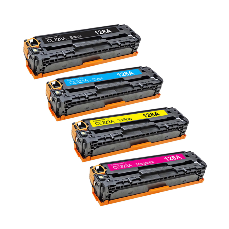 HP 128A Laser Toner Set Compatible Black and Color