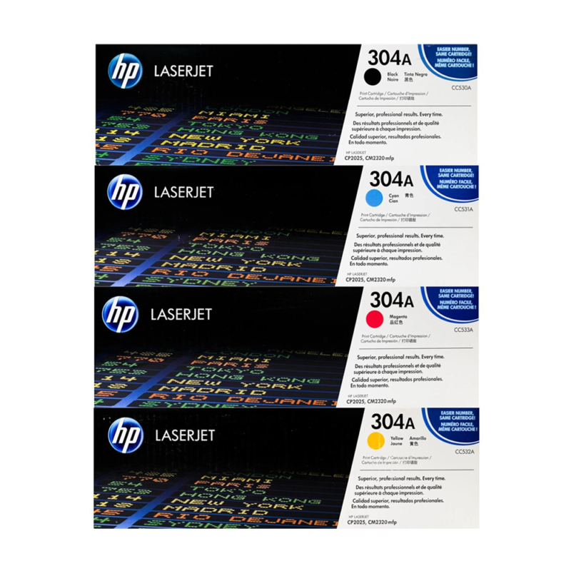 HP 304A Laser Toner Set Original Black and Color