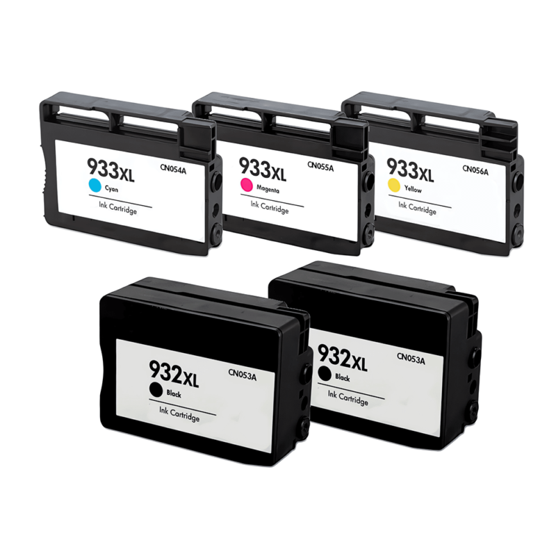 HP 932XL Inkjet Cartridge Set Compatible Black and Color